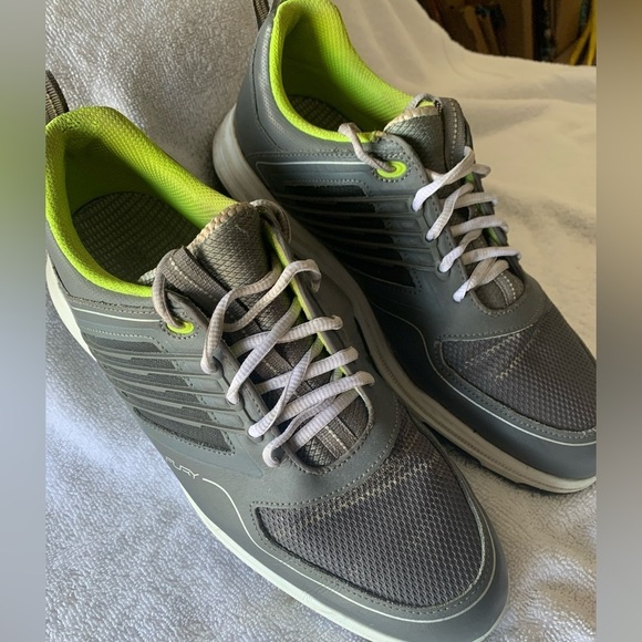 Foot Joy Fury Men’s Golf Shoes Size 9.5 M Gray Green Spikes 51102
Pre Owned - Picture 2 of 13